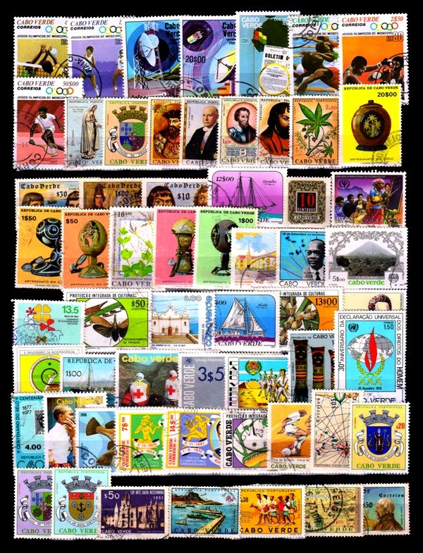 CAPE VERDE ISLAND - 58 All Different Stamps, Mint and Used, Mostly 50 Year Old Stamps