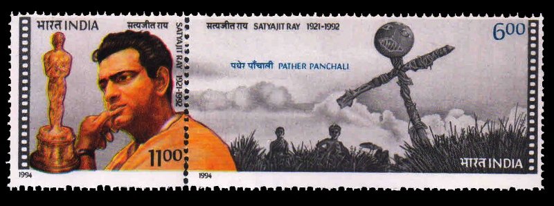 INDIA 11-01-1994, Satyajit Ray, Se-Tenant Pair MNH, S.G.1567-68