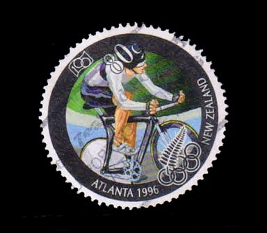 NEW ZEALAND 1996 - Cycling, Atlanta Olympic, Round Shaped, 1 Value, Used Stamp, S.G. 2009