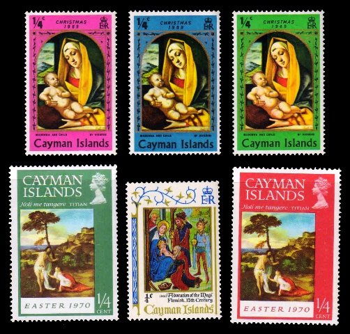 CAYMAN ISLANDS - 6 Different, Mint and Only Large Stamps