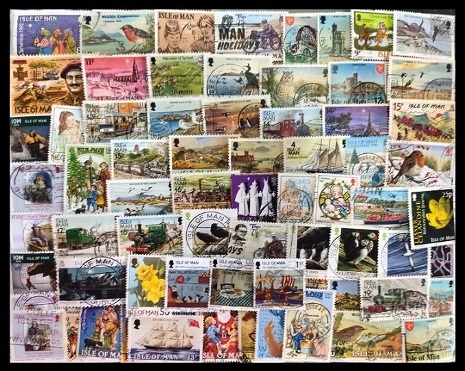 ISLE OF MAN - 160 All Different, Mostly Large Stamps