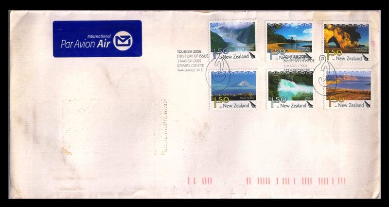 NEW ZEALAND 2006 - Tourism, Lake, Waterfall, Cave, Set of 6 Stamps on First Day Cover, S.G. 2868-2873, Face $ 10