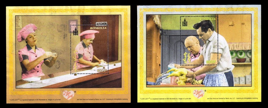 MONGOLIA 2000 - I LOVE LUCY, Television Comedy Series, Set of 2 Miniature Sheet, Mint G/W, S.G. MS 2882, Cat.� 18