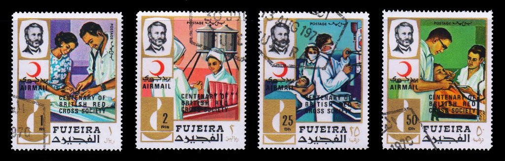 FUJEIRA 1970 - Red Cross, Centenary of British Red Cross Society, Set of 4, Cancelled