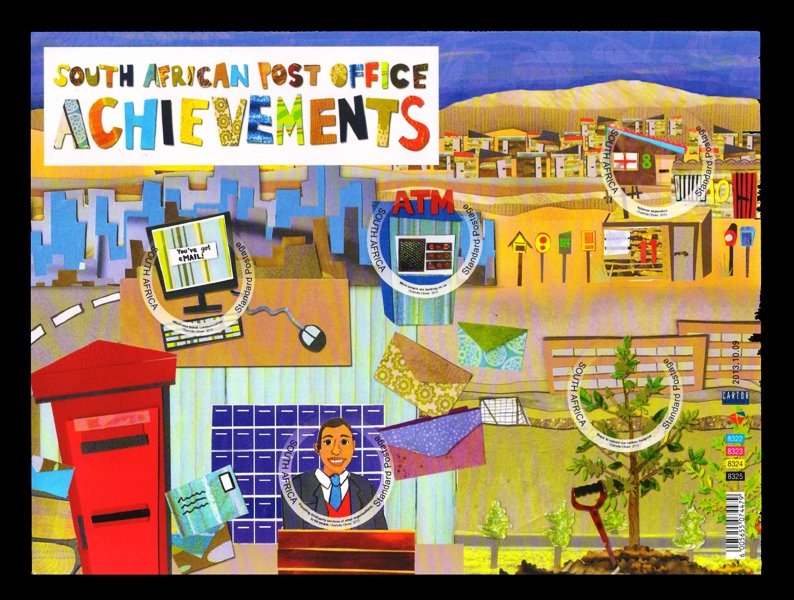 SOUTH AFRICA 2013 - Post Office Achievement, Miniature Sheet of 5 Round Stamps, MNH