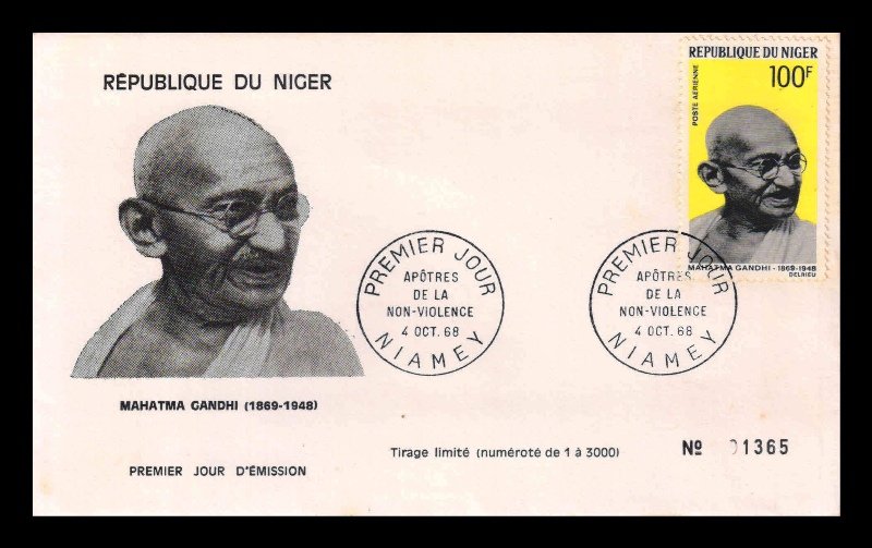 NIGER 1968 - Mahatma Gandhi First Day Cover