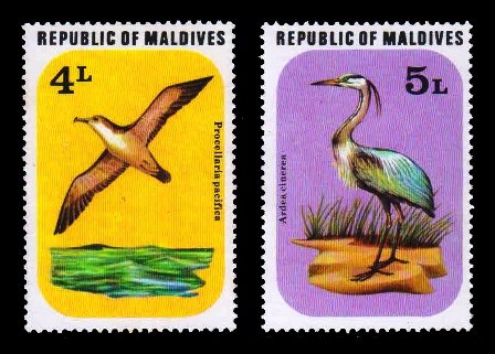 MALDIVES ISLANDS 1977 - Birds, Set of 2, MNH, S.G. 705-706