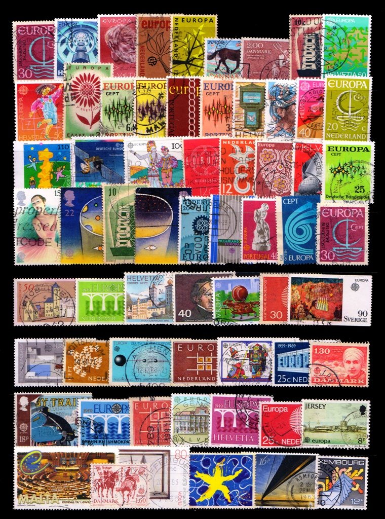 EUROPA ON STAMPS - 65 Different World Wide Large Only