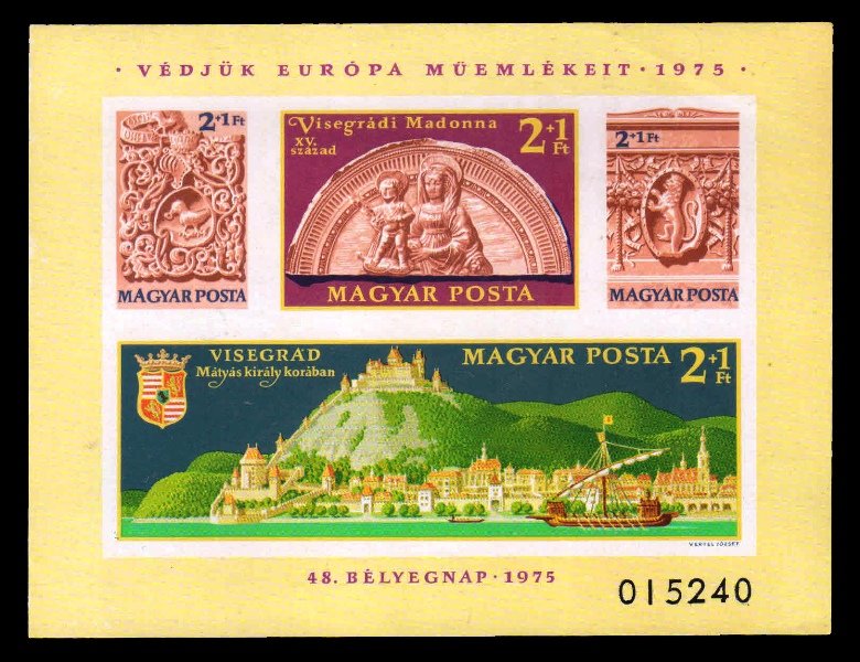 HUNGARY 1975 - European Architectural Heritage Year, Visegrad Castles, Imperf Souvenir Sheet, Mint Never Hinged