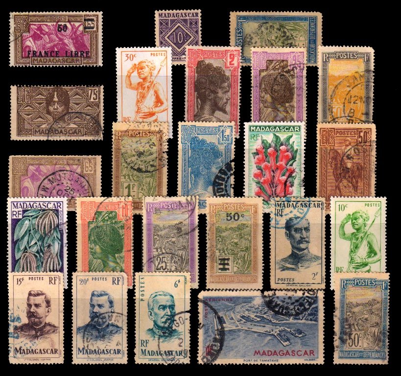 MADAGASCAR - 24 Different Stamps, Old Pre 1954