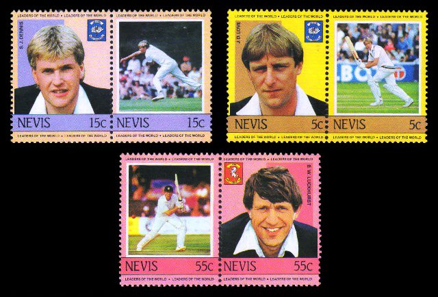 NEVIS 1984 - Cricketers, 2nd Series, Set of 6, MNH, S.G. 237-242