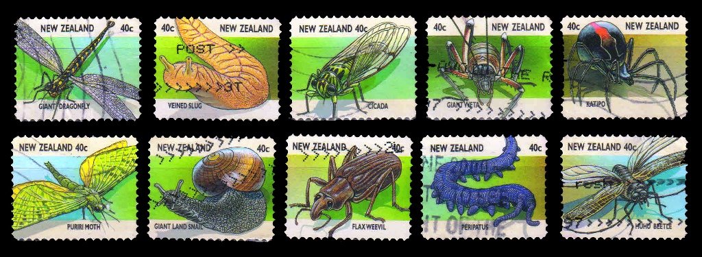 NEW ZEALAND 1997 - Insects, Snail, Beetle, Set of 10, Used Stamps, S.G. 2104-2113