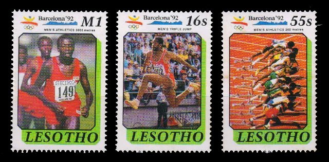 LESOTHO 1990 - Olympic Games, Barcelona, Set of 3 Stamps, MNH, S.G. 984-986