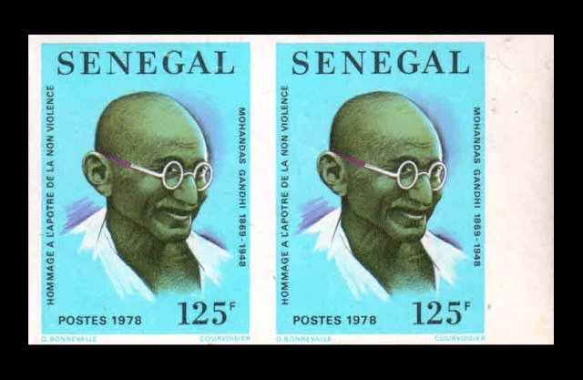 SENEGAL 1978 - Mahatma Gandhi Imperf Pair, MNH