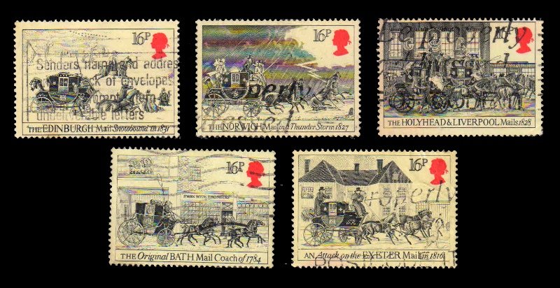 GREAT BRITAIN 1984 - Bicentenary of 1st Mail Coach Run, Set of 5 Used Stamps, S.G. 1258-1262