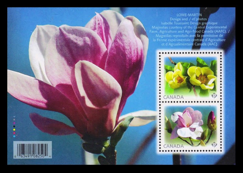 CANADA 2013 - Magnolias, Flowers, M/S of 2 Stamps, MNH, S.G. MS 2917