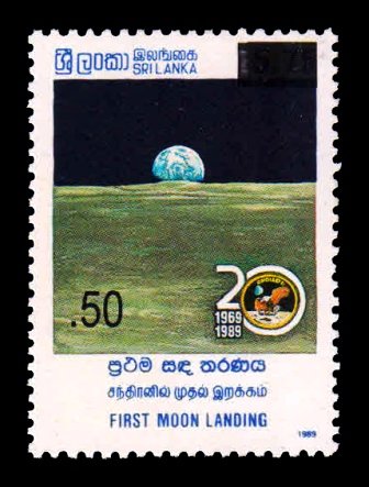 SRI LANKA 2005 - Luner Surface and Earth from Moon, Surcharged Issue 50c on 5.75R, 1 Value, MNH, S.G. 1728, Cat. � 2.25 each