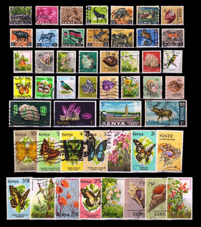 KENYA - 72 Different, Small and Large Stamps