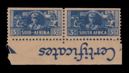 SOUTH AFRICA 1941 - Women Auxiliary Services, War Effort, Bilingual Pair, South Africa in 2 Language, MNH, Rare Stamp, S.G. 91, Cat. £ 20.00