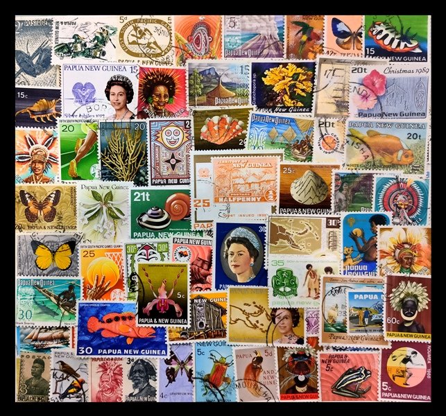 Papua New Guinea - 275 Different, Small and Large Stamps