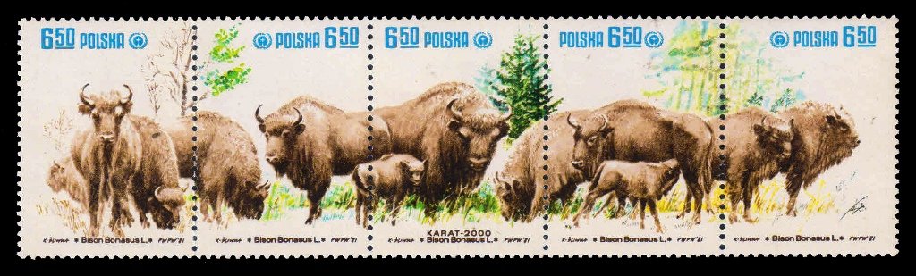 POLAND 2016 - Protection of European Bison, Animals, Set of 5, MNH, S.G. 4758-4761, Cat � 8.50