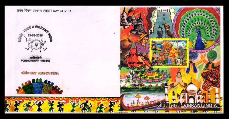INDIA 25-01-2016 - Vibrant India Miniature Sheet on First Day Cover