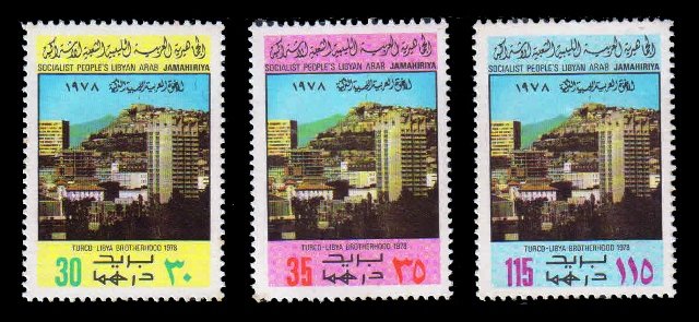 LIBYA 1978 - Turkish Libyan Friendship, Ankara, Set of 3, MNH, S.G. 825-827