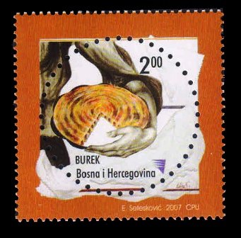 BOSNIA AND HERZEGOVINA 2007 - Meat Pie, Gastronomy, Round Stamp, MNH, S.G. 918