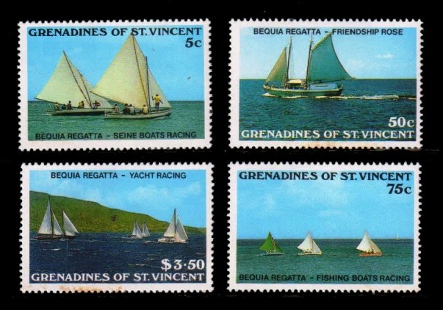 GRENADINES OF ST. VINCENT 1988 - Boats Racing, Water Sports, Set of 4 Stamps, MNH, S.G. 554-557