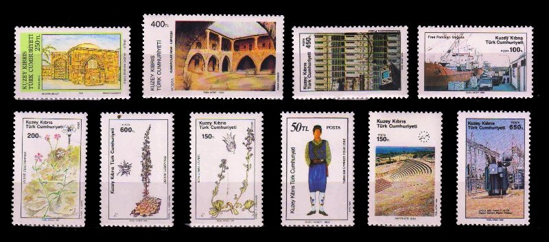 CYPRUS (Turkish Post) - 10 Different Mint and Thematic Stamps