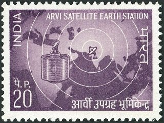 India 1972, 1st Anniv. of Arvi Satellite Earth Station, 20p., MNH Stamp, S.G. No. 655