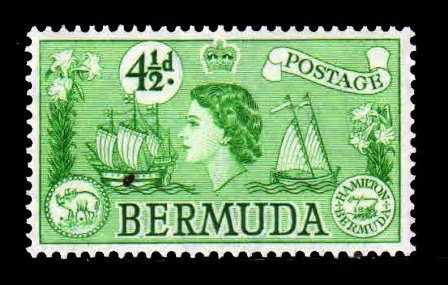 BERMUDA 1953 - Sea Venture, Galleon, Queen Elizabeth, 1 Value, MNH, S.G. 142