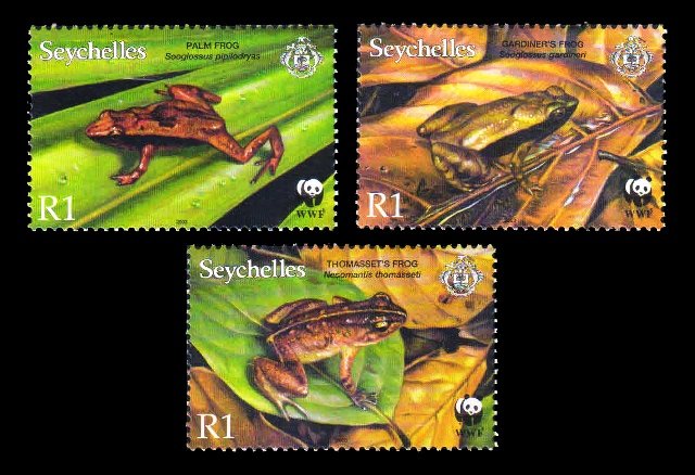 SEYCHELLES 2003 - Endangered Species, Frog, WWF, Set of 3 Stamps, MNH, S.G. 917-