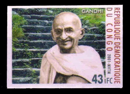 CONGO 2001 - Mahatma Gandhi, Imperf Stamp, 1 Value MNH