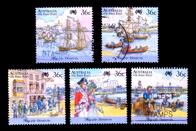 AUSTRALIA 1987 - Departure of the First Fleet, Set of 5 Stamps, Used, S.G. 1059-1063