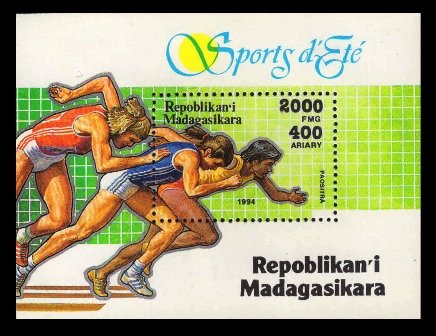 MADAGASCAR 1994 - Sports, Games, Runner, Souvenir Sheet, MNH