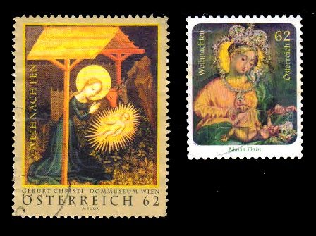 AUSTRIA 2011 - Christmas, Madonna of Plain, British of Christ, Set of 2, Used Stamps, S.G. 3126 and 3128, Cat. £ 5