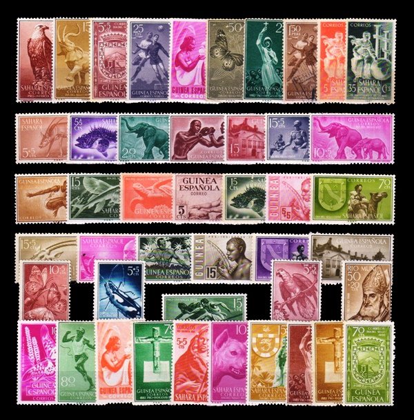 SPAINISH GUINEA - 45 Different Old, Mostly Mint Stamps