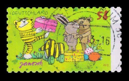 GERMANY 2013 - Tiger, Tiger Duck, Bunny and Bear, Cartoon Stamp, 1 Value Used Stamp, S.G. 3834, Cat. Value £ 3.75