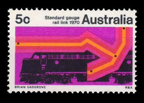 AUSTRALIA 1970 - Railway, Locomotive, 1 Value Stamp, MNH, S.G. 453