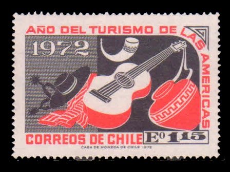 CHILE 1972 - Tourist Year, Folklore and Handicraft, Musical Instrument, 1 Value Stamp, Mint, S.G. 702
