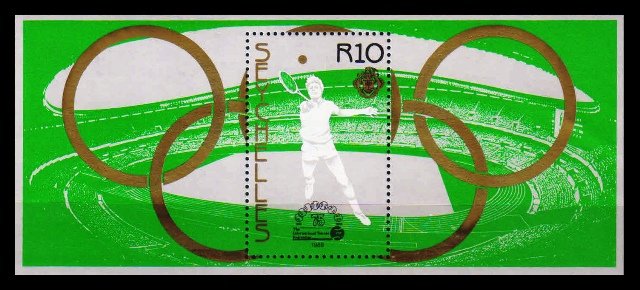 SEYCHELLES 1988 - Olympic Games, Seoul, Tennis, Miniature Sheet, MNH, S.G. MS 700