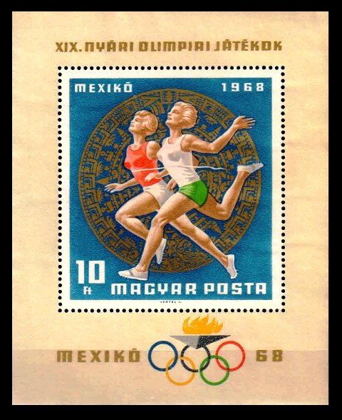 HUNGARY 1968 - Olympic Games, Mexico, Breasting the Tape, Mint Sheet, S.G. MS 2382