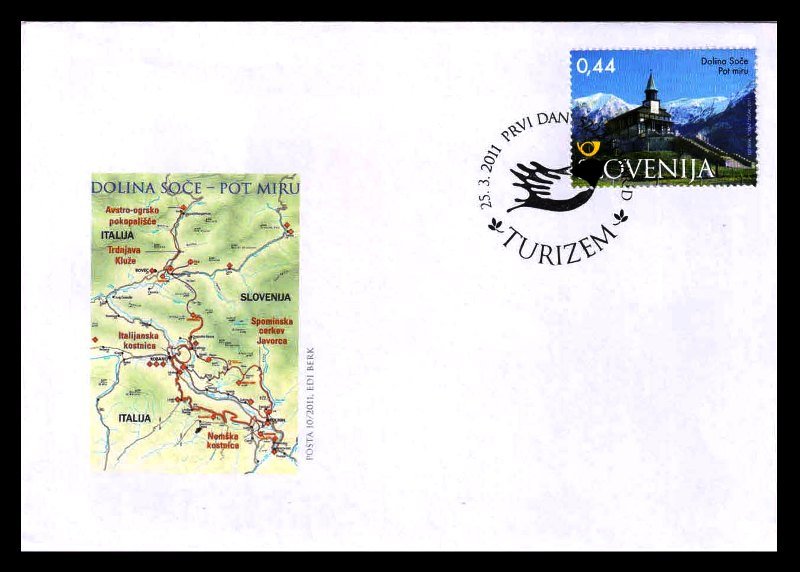 SLOVENIA 2011 - Tourism, Church of the Holy Spirit, 1 Value on First Day Cover