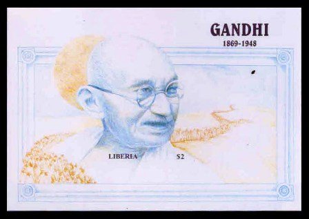 LIBERIA 1998 - Mahatma Gandhi, Imperf M/S, MNH