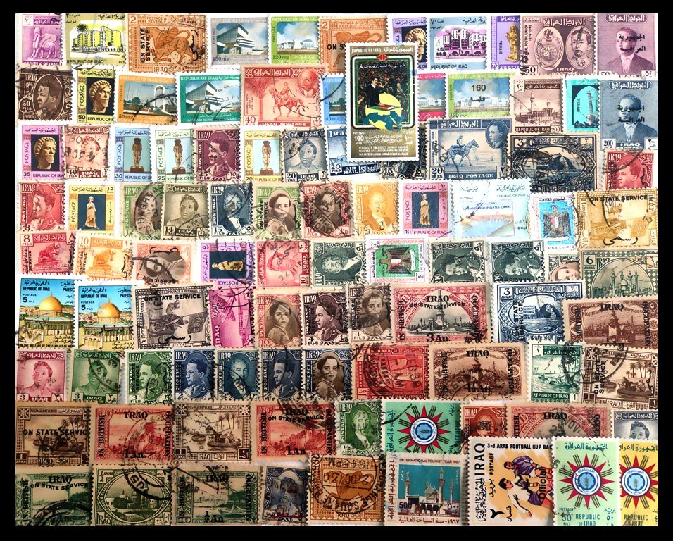 IRAQ - 155 Different, Small and Large, Mostly Old Stamps