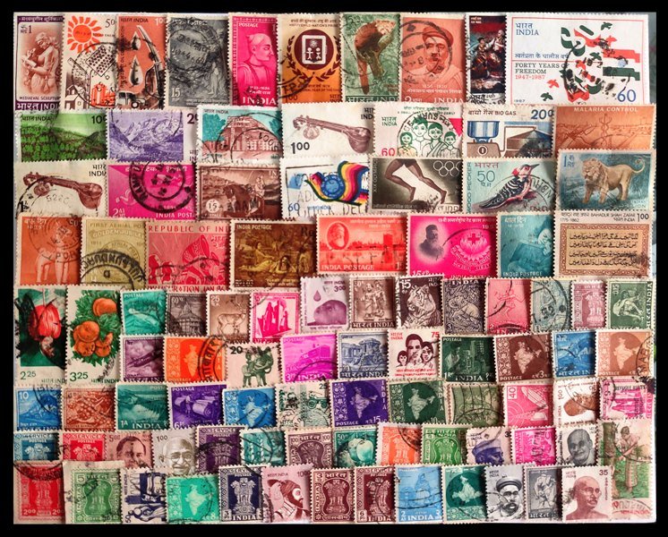 INDIA - 150 Different, Large and Small, Used Stamps