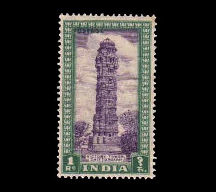 INDIA 1949 - Victory Tower, Chittorgarh, Rajasthan, Archaeological Series, 1 Value Stamp, Mint Hinged, White Gum, S.G. 320