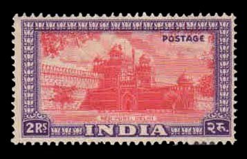 INDIA 1949 - Red Fort, Delhi, Archaeological Series, 1 Value Stamp, Mint Hinged, White Gum, S.G. 321