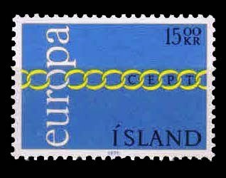 ICELAND 1971 - Europa Chain, 1 Value Stamp, MNH, S.G. 483, Cat. £ 4.25